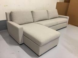 American Leather Hero Grey Left Arm Sitting Queen Sleeper Sectional