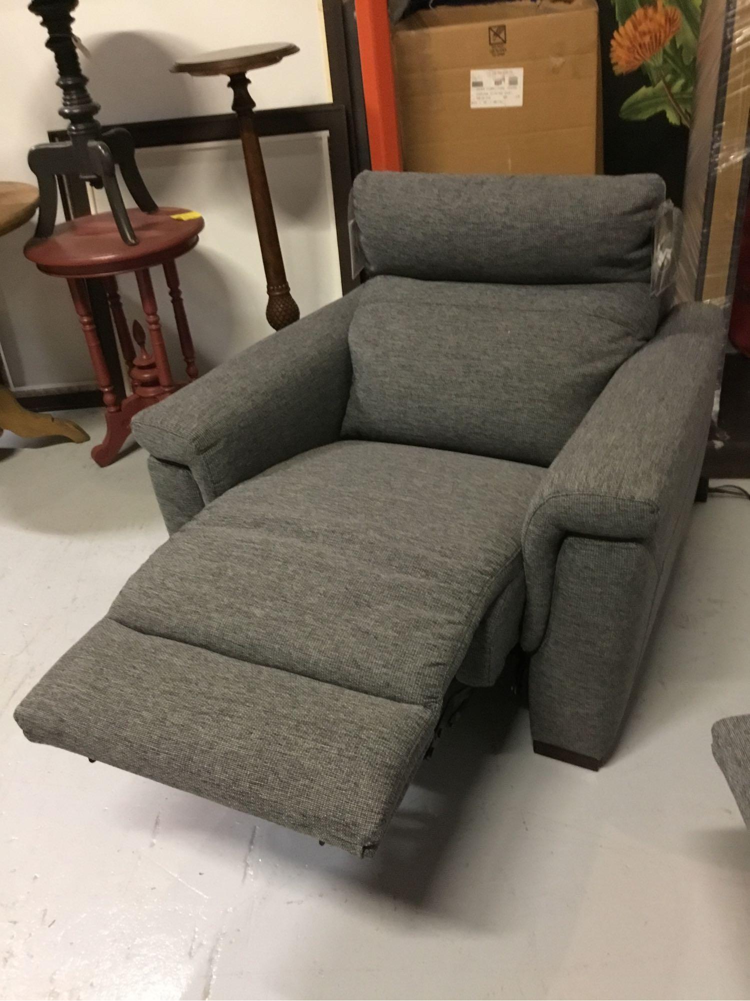 Violino Power-Reclining Manchester Pewter Fabric Sofa, Loveseat and Chair