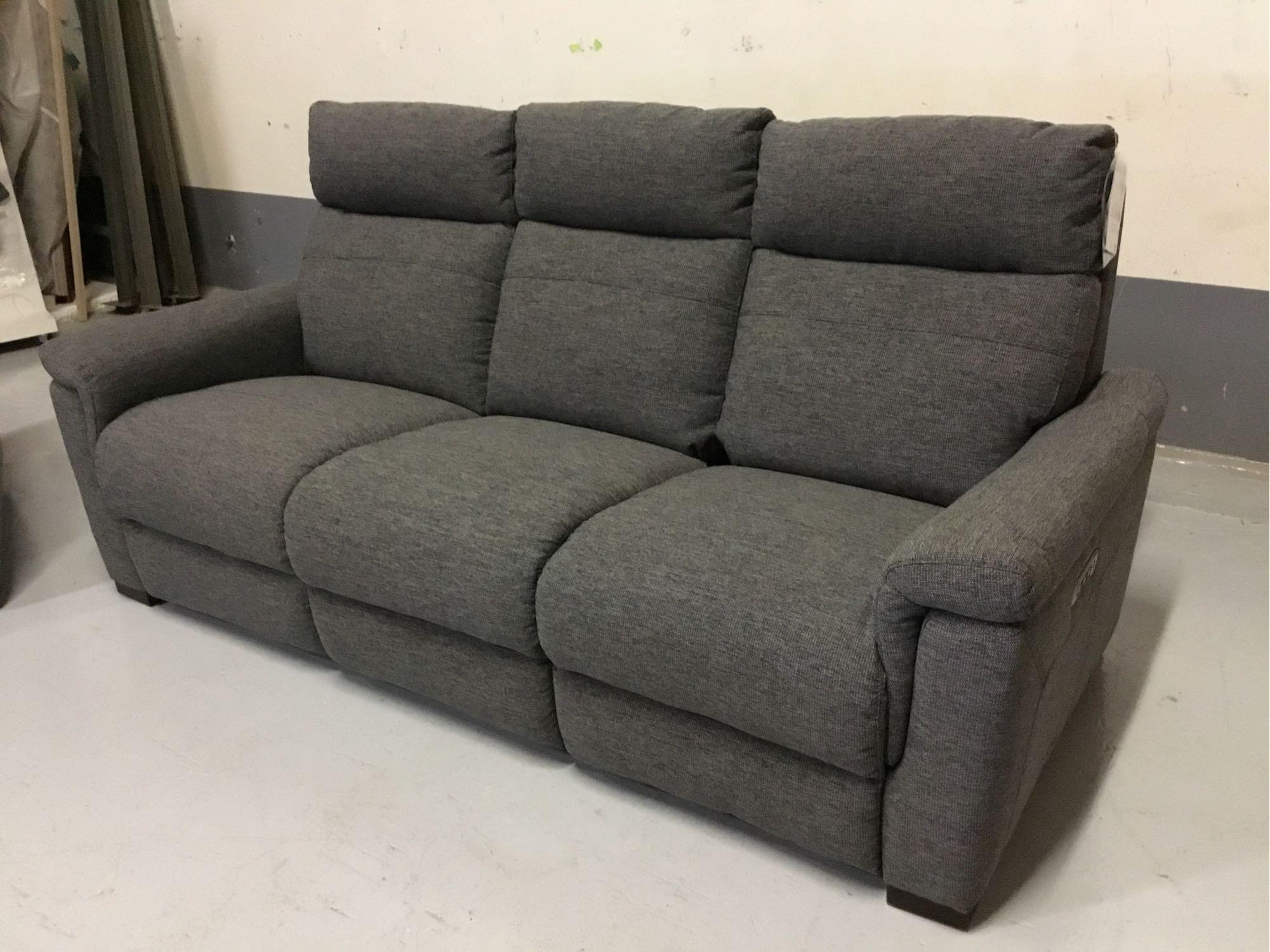 Violino Power-Reclining Manchester Pewter Fabric Sofa and Chair