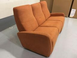 Palliser Sierra II Power-Reclining Burnt-Orange Fabric Sofa