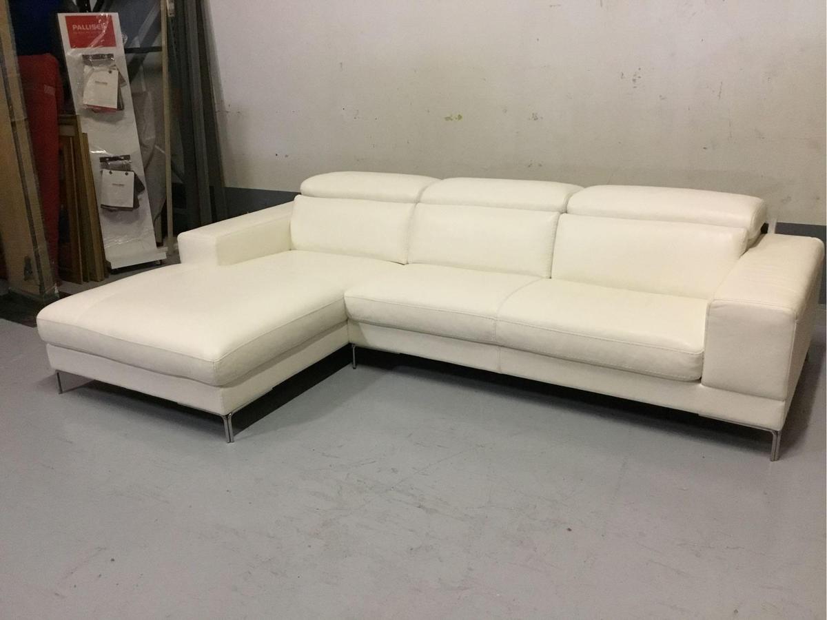 Bellini Modern Living Marlene LHF White Leather Sectional