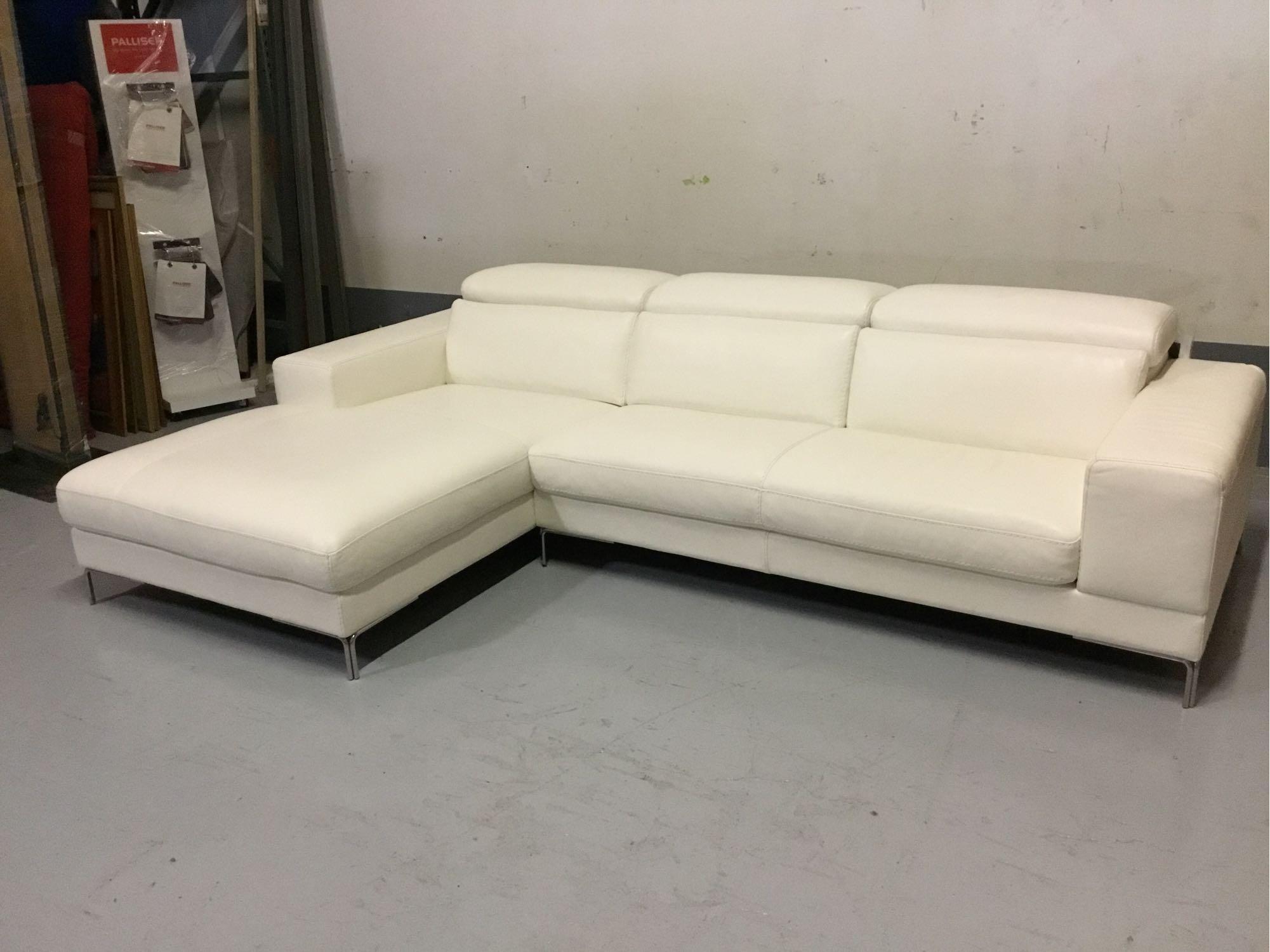 Bellini Modern Living Marlene LHF White Leather Sectional