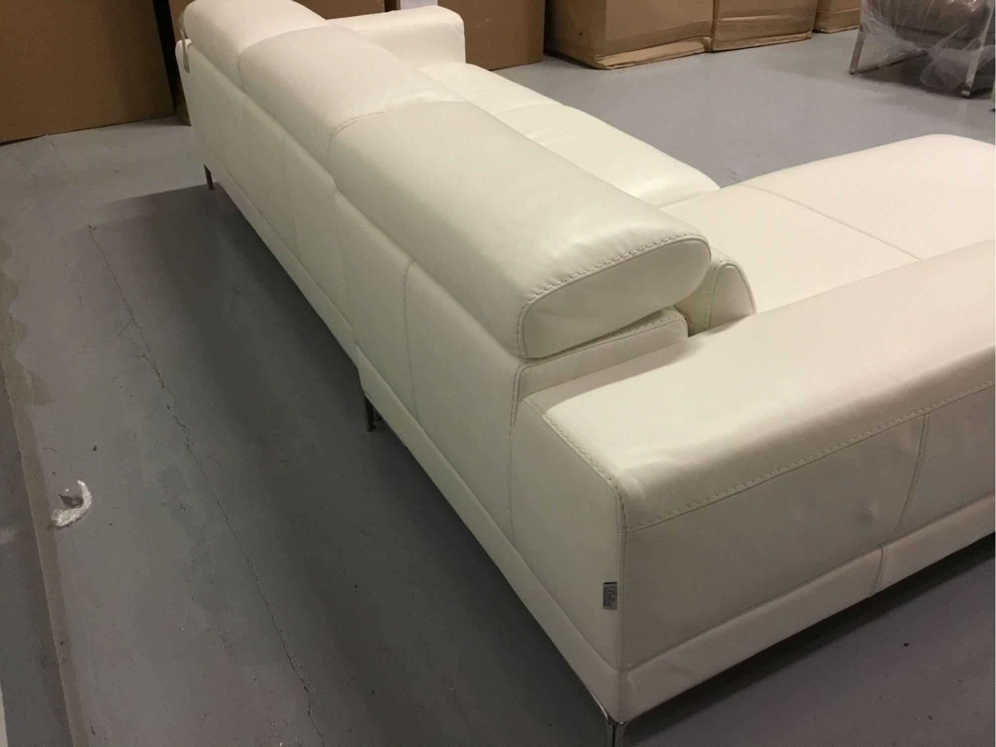 Bellini Modern Living Marlene LHF White Leather Sectional