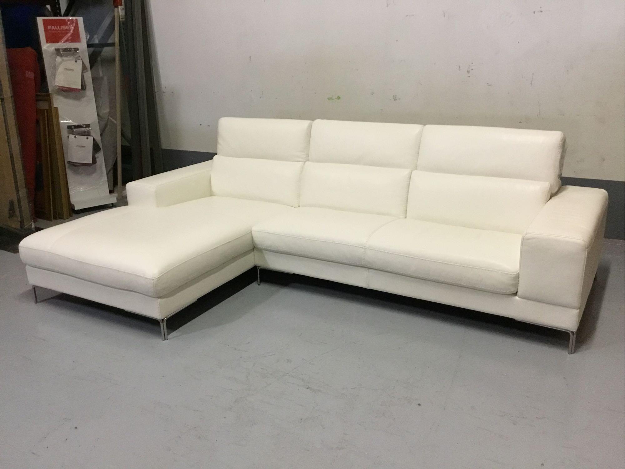 Bellini Modern Living Marlene LHF White Leather Sectional