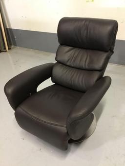 Himolla Swivel Black Leather Recliner