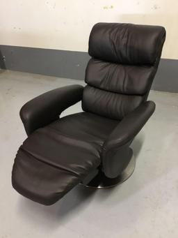 Himolla Swivel Black Leather Recliner