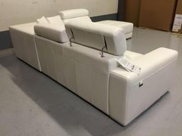 Delta Salotti Italia 5-Piece Bianco Ottico Roma White All-Leather Sectional