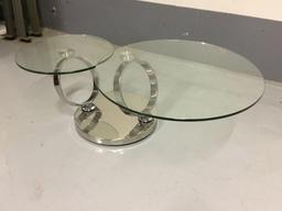 (1) Bellini Modern Living Solar Glass Top Coffee Table and (1) Allure Glass Top End Table