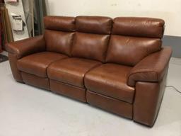 Violino Power-Reclining Antique Saddle Italian Leather Sofa