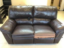 Matching Leather Loveseat, Ottoman and Barrel Chairs