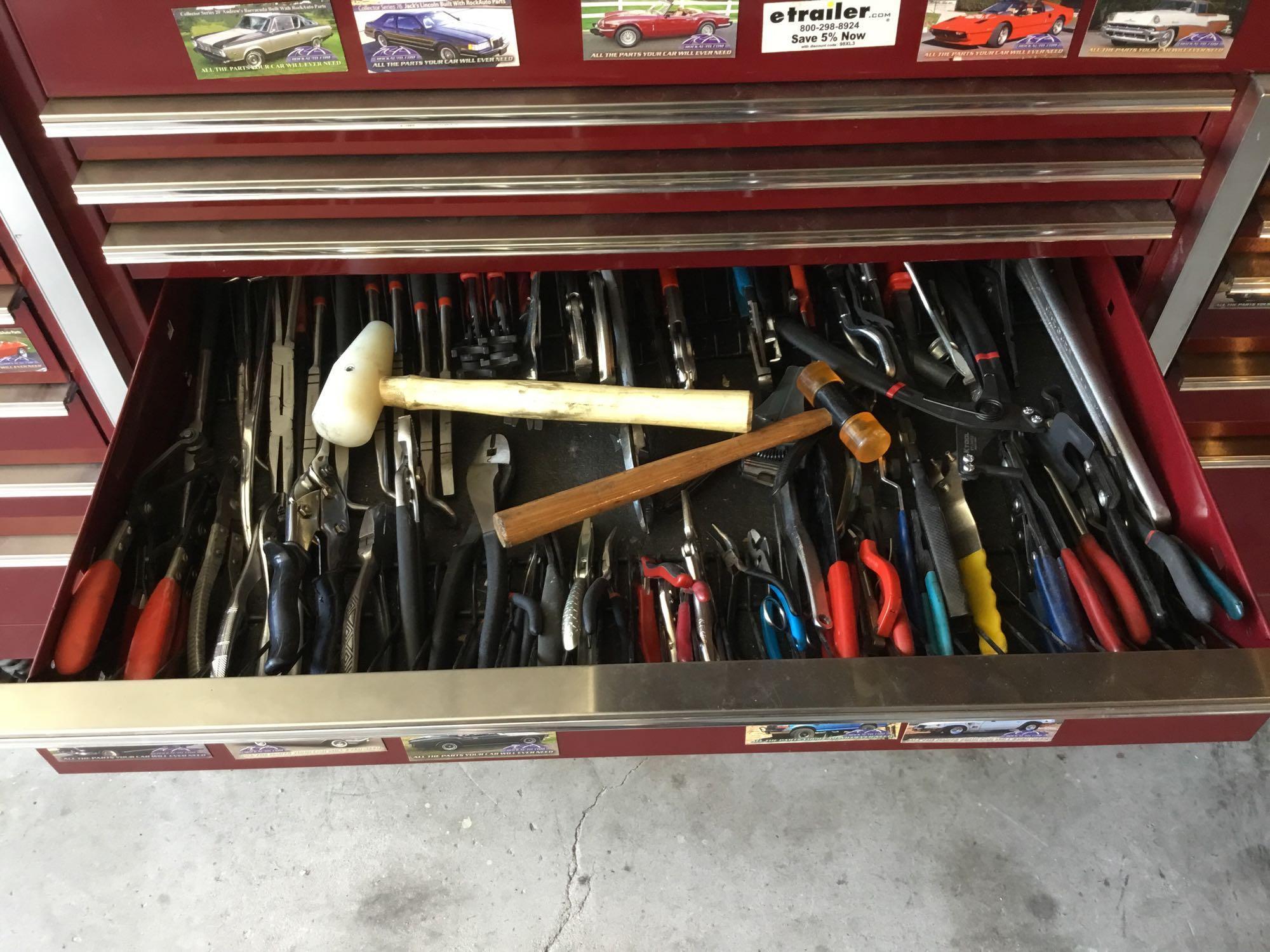 Large 28 Drawer Snap-On Tool Box With Stainless Steel Top In Cranberry***NO KEYS***