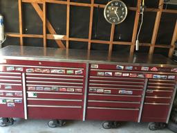 Large 28 Drawer Snap-On Tool Box With Stainless Steel Top In Cranberry***NO KEYS***