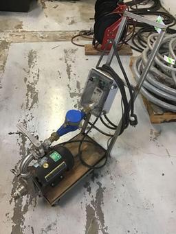 Electric Motor With Valve On Rolling Cart