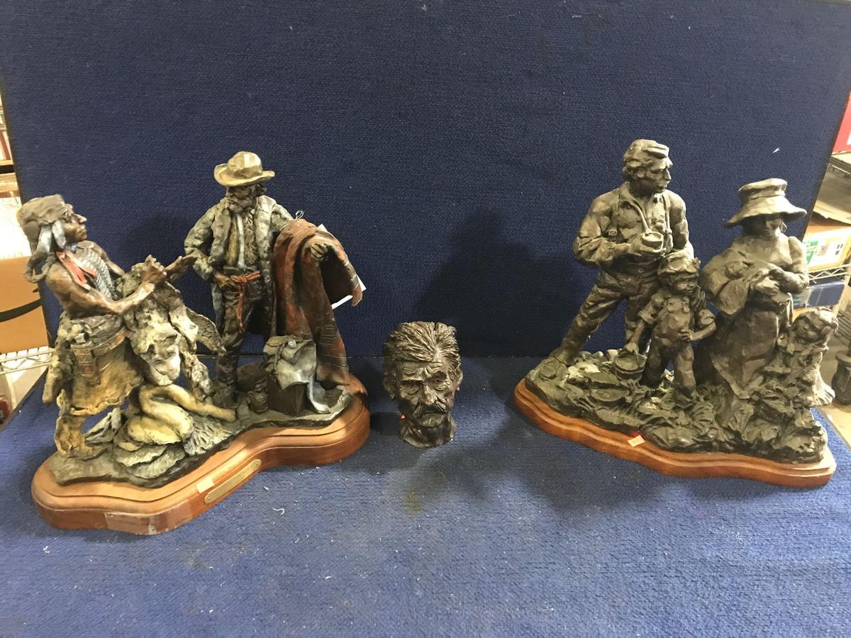 Lot of (3) Metal Vintage Sculptures