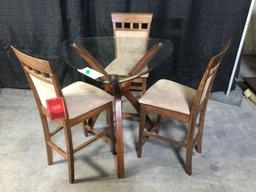 Coaster Round Glass Table with (3) Chairs