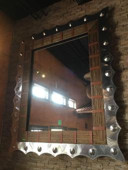 Handcrafted 9ft X 7ft Artisan Framed Mirror from Guadalajara Mexico.