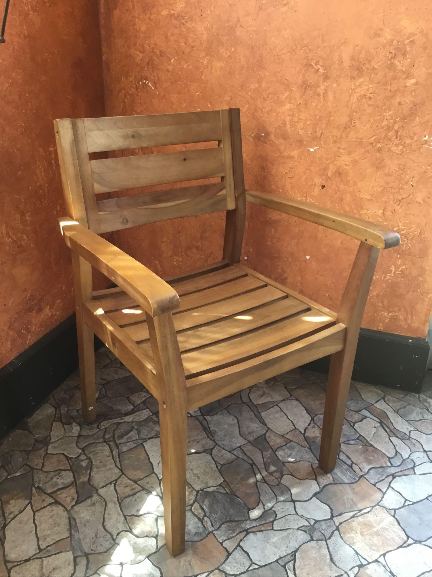 Wooden Outdoor Table w/(4) Wooden Chairs