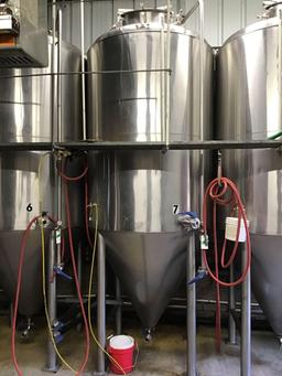 25 Barrel, Stainless Steel, Close Top, Cone Bottom Fermentation Tank with 18 in Side Bottom Manway