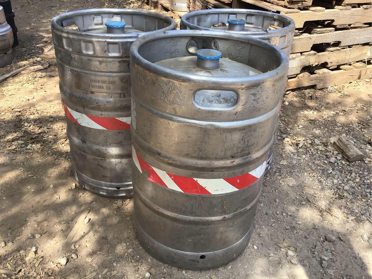 (3) Metal 15.5Gal. Beer Kegs