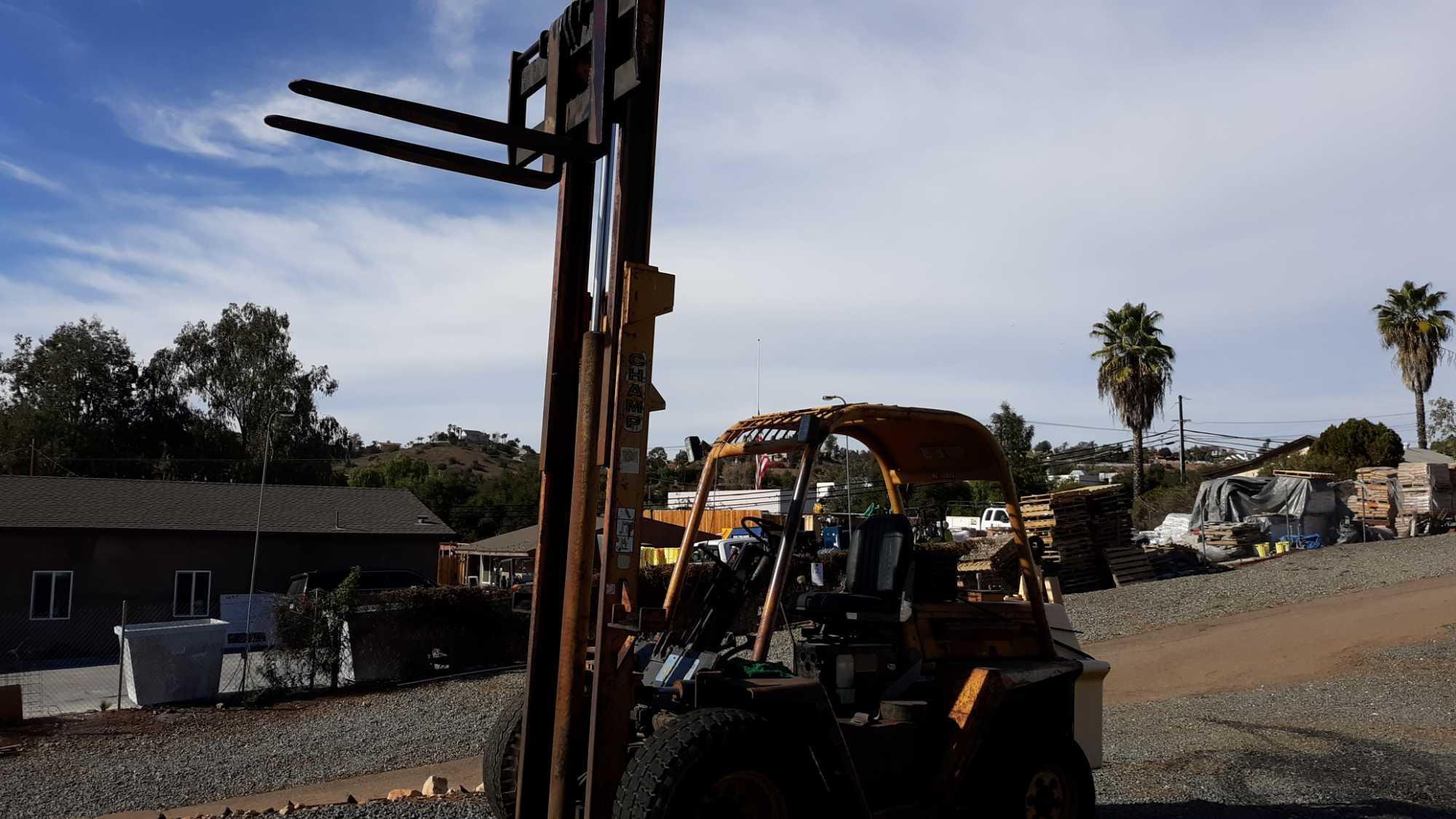 Champ 8,000lbs Capacity Rough Terrain Towable Diesel Forklift