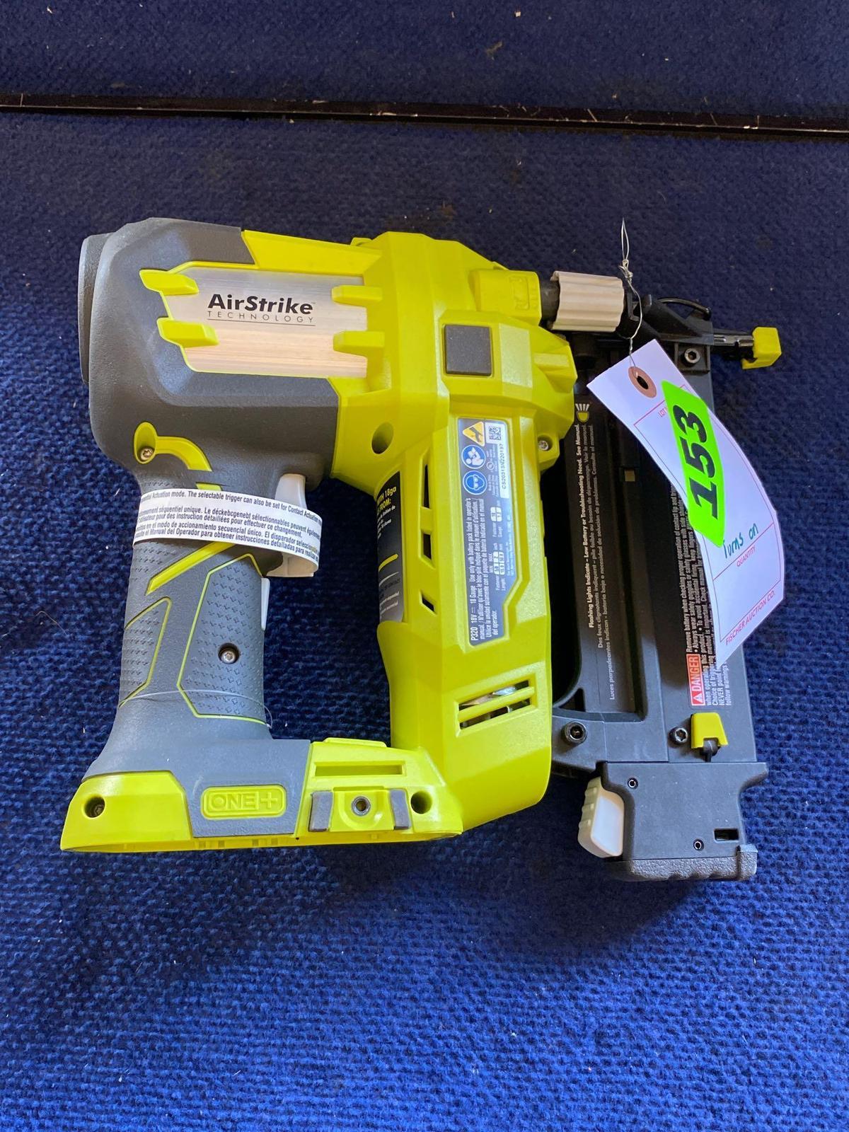 RYOBI 18V Cordless AirStrike 18Ga Brad Nailer*TURNS ON*TOOL ONLY*