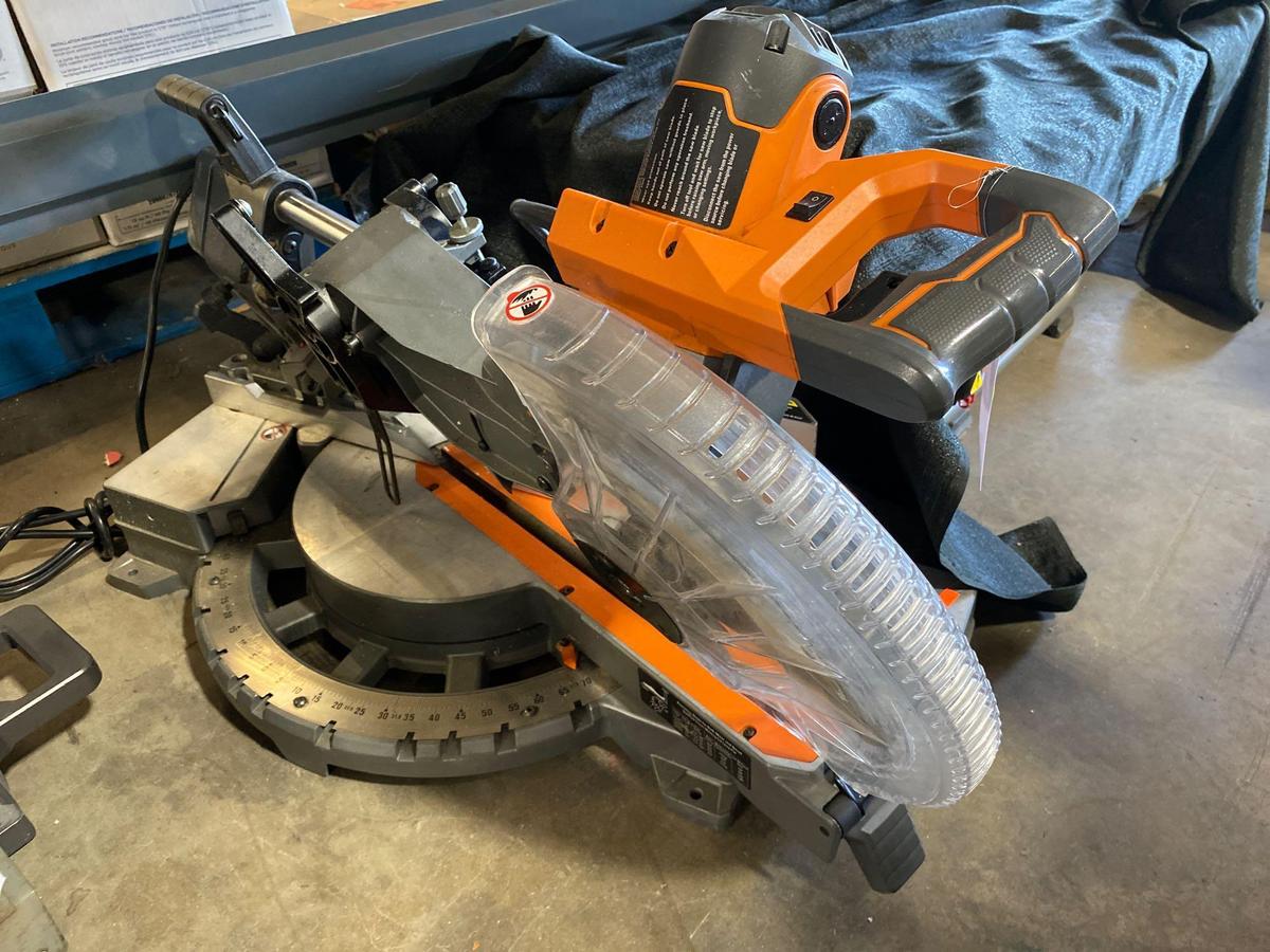 RIDGID Corded 12 in. Dual Bevel Sliding Miter Saw with 70 Deg. Miter Capacity and LED Cut Line