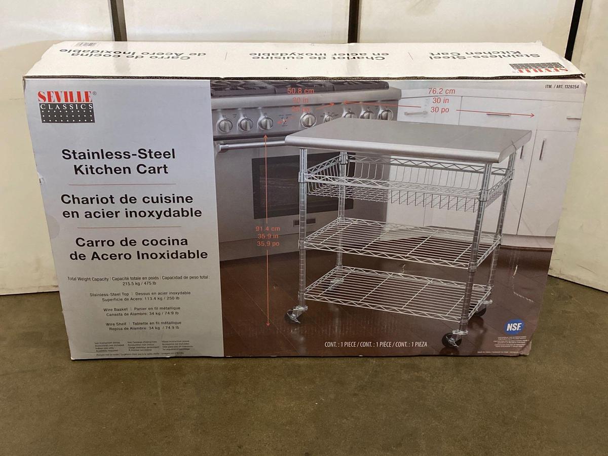 Seville Classics Stainless Steel Kitchen Cart