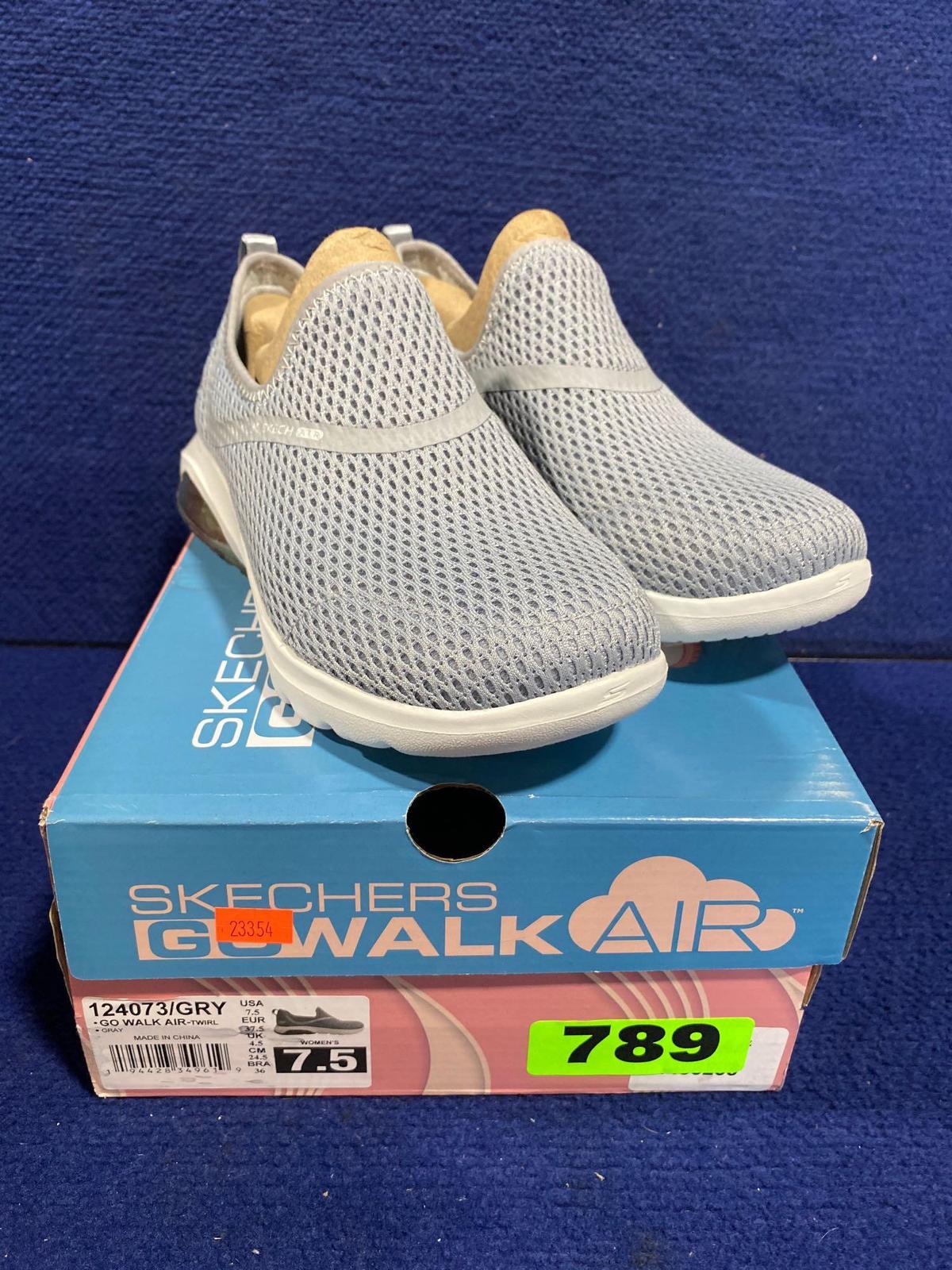 Sketchers Go Walk Air 7.5 Women?s Grey Slip Ons