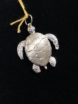 14k White Gold Loose Turtle