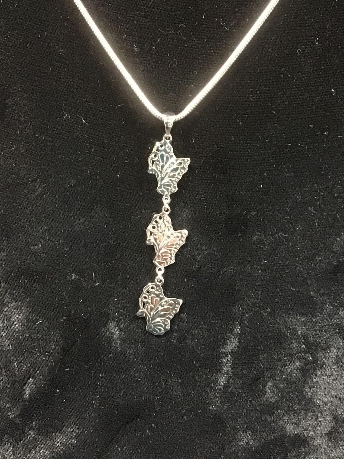 Butterfly Pendant on Sterling Silver Chain