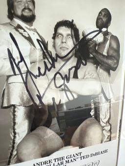 Andre the Giant *DECEASED* with Ted DiBiase and Vigil Autographed Photo *WITH C. O. A.*
