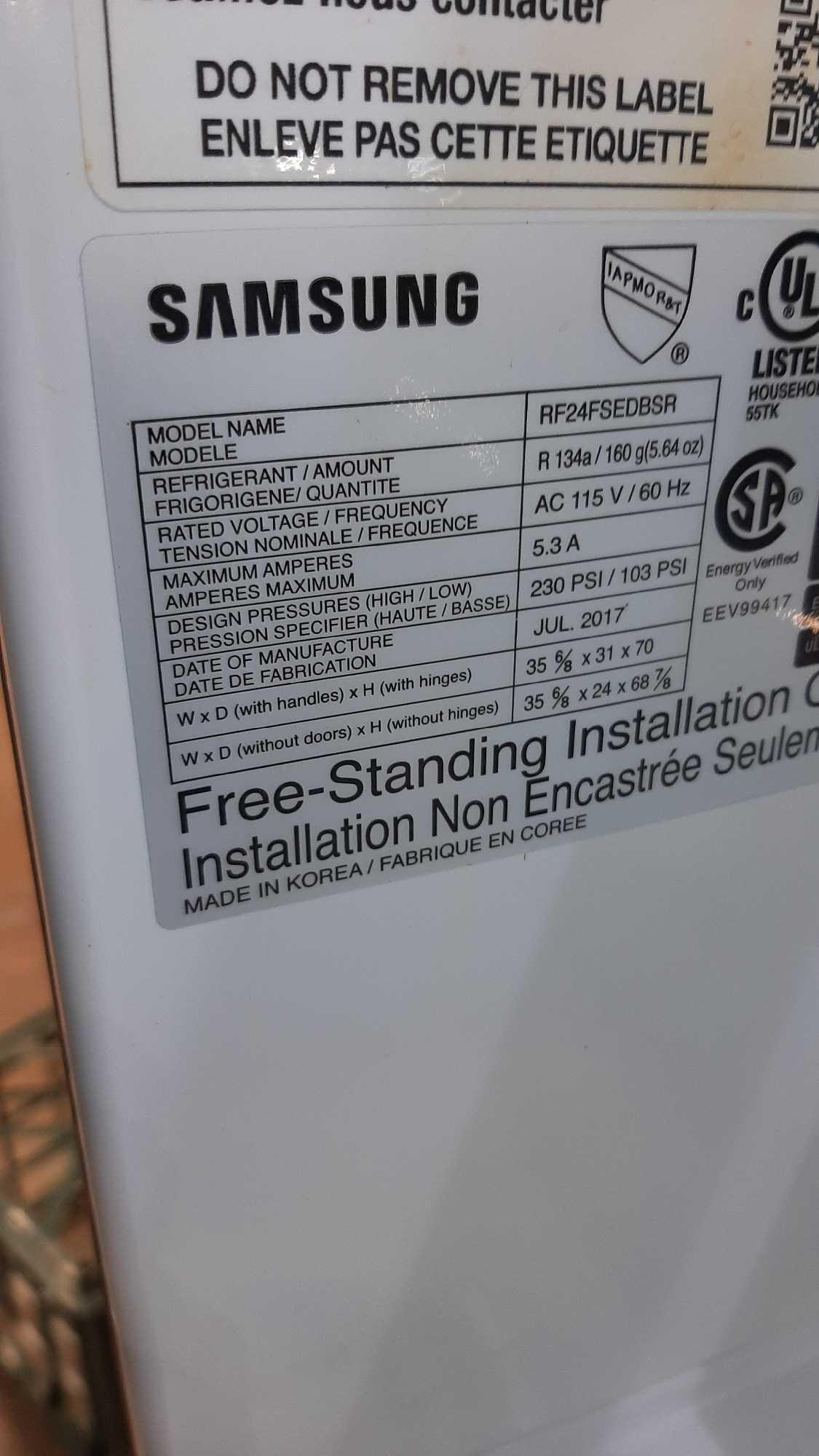 Samsung 23 cu. ft. Counter Depth 4-Door Refrigerator *COLD*PREVIOUSLY INSTALLED*