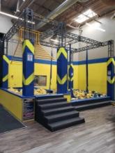 Foam Pit with Hanging Silks and Monkey Bars