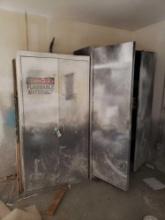 Lot of (2) Metal Cabinets with Assorted Stains and Chemicals
