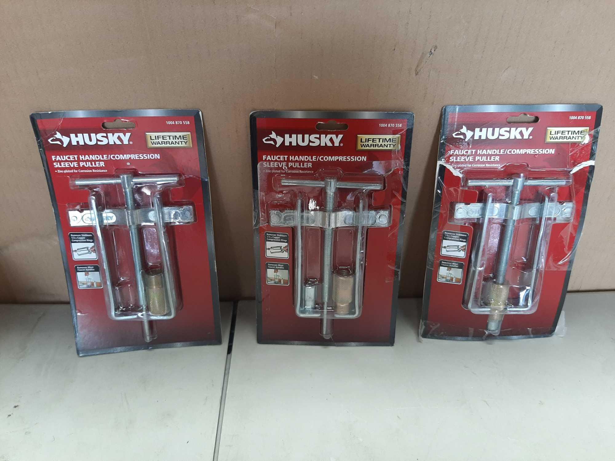 Box Lot of Husky Faucet Handle/Compression Sleeve Pullers