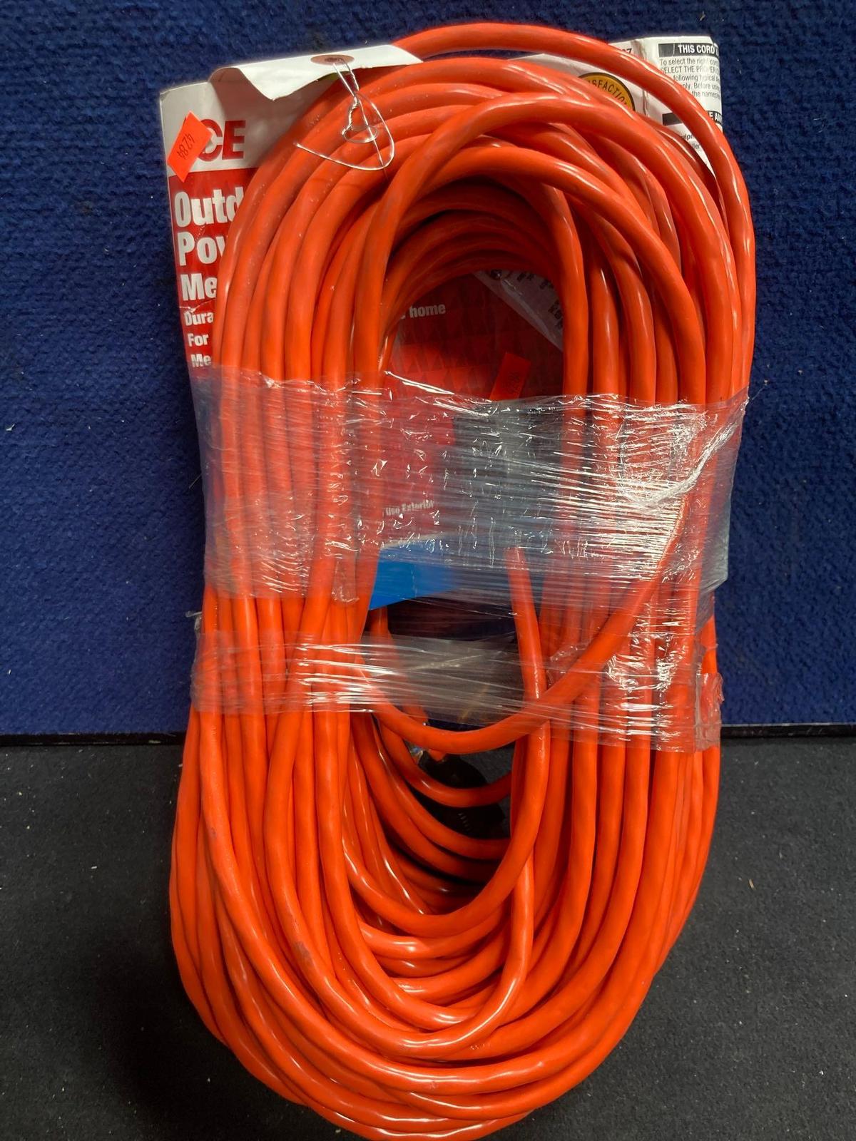 Lot of (2) Ace 100 ft. Outdoor Power Cords