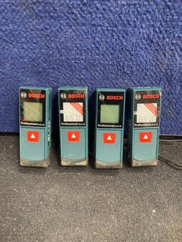 Lot of (4) Bosch Laser Distance Tape Measuring Tools