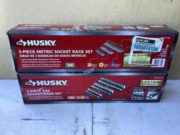 Lot of (2) Husky 3pc. socket rack set