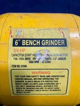 6 in. TE Electric Bench Grinder*TURNS ON*