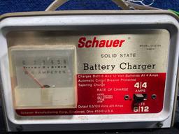 Vintage Schauer Solid State Battery Charger For 6 & 12 Volt Batteries*TURNS ON*