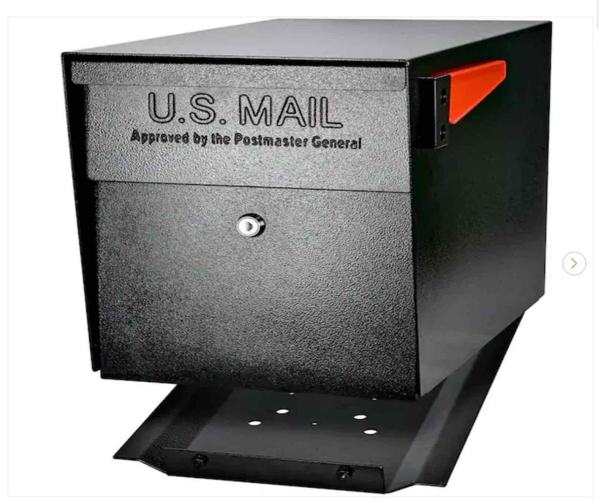 Mail Boss Locking High Security Post Mount Mailbox in black