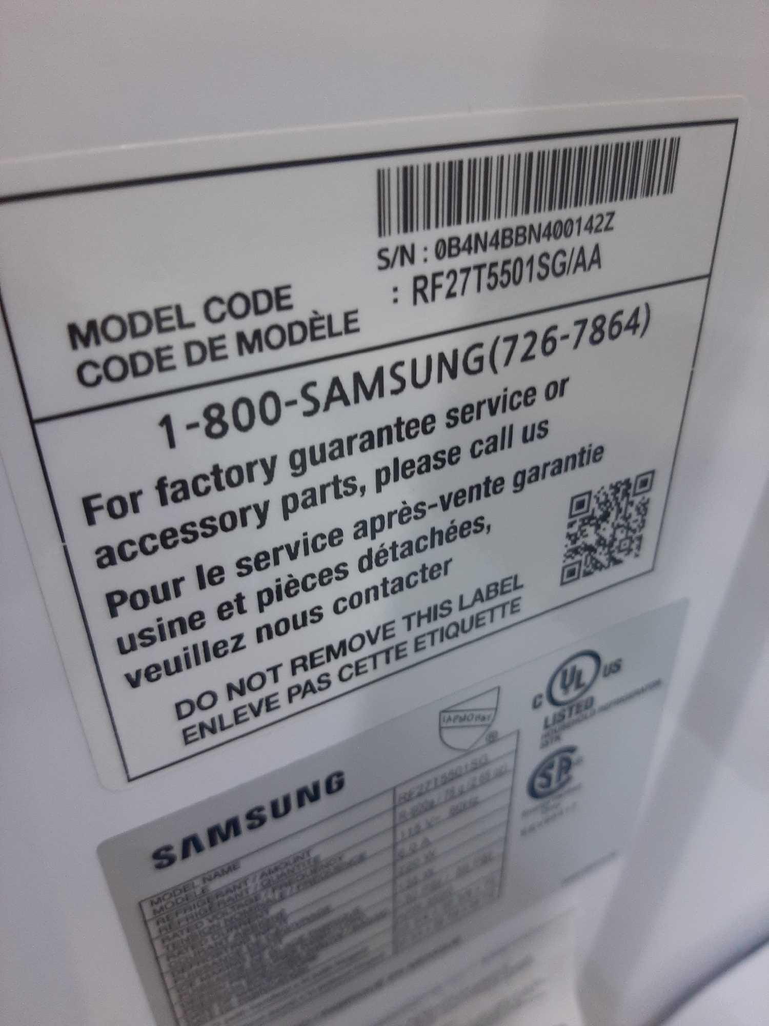 Samsung 26.5 cu. ft. Large Capacity 3 Door French Door Refrigerator*COLD*PREVIOUSLY INSTALLED