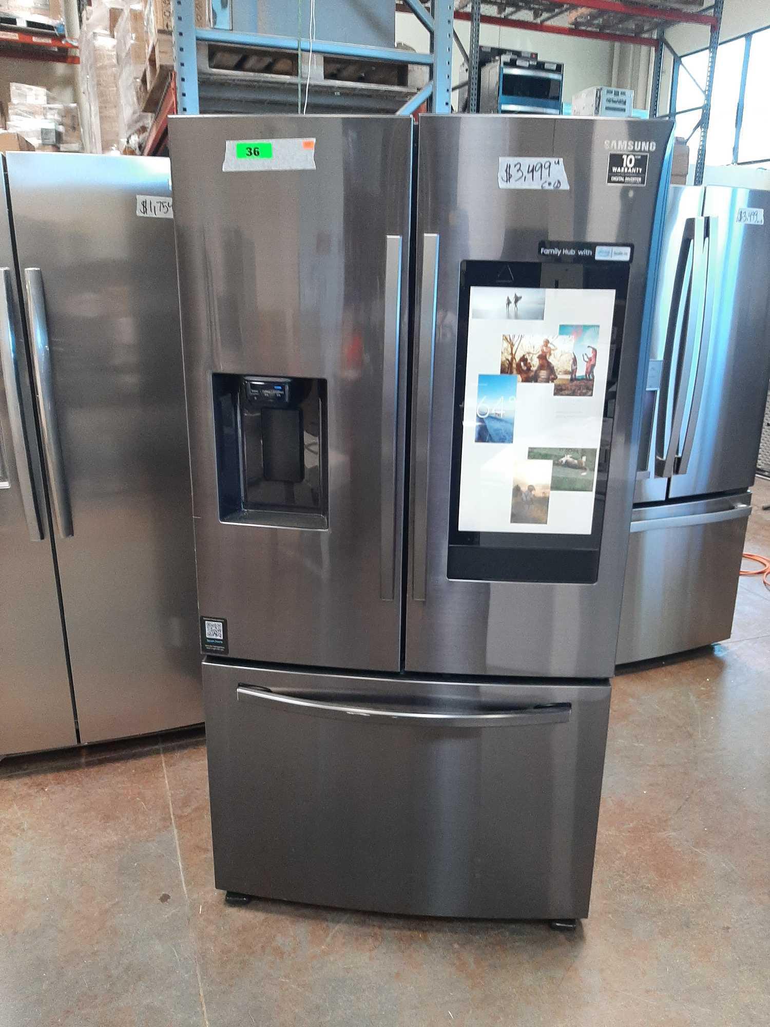 Samsung 26.5 cu. ft. Large Capacity 3 Door French Door Refrigerator*COLD*PREVIOUSLY INSTALLED