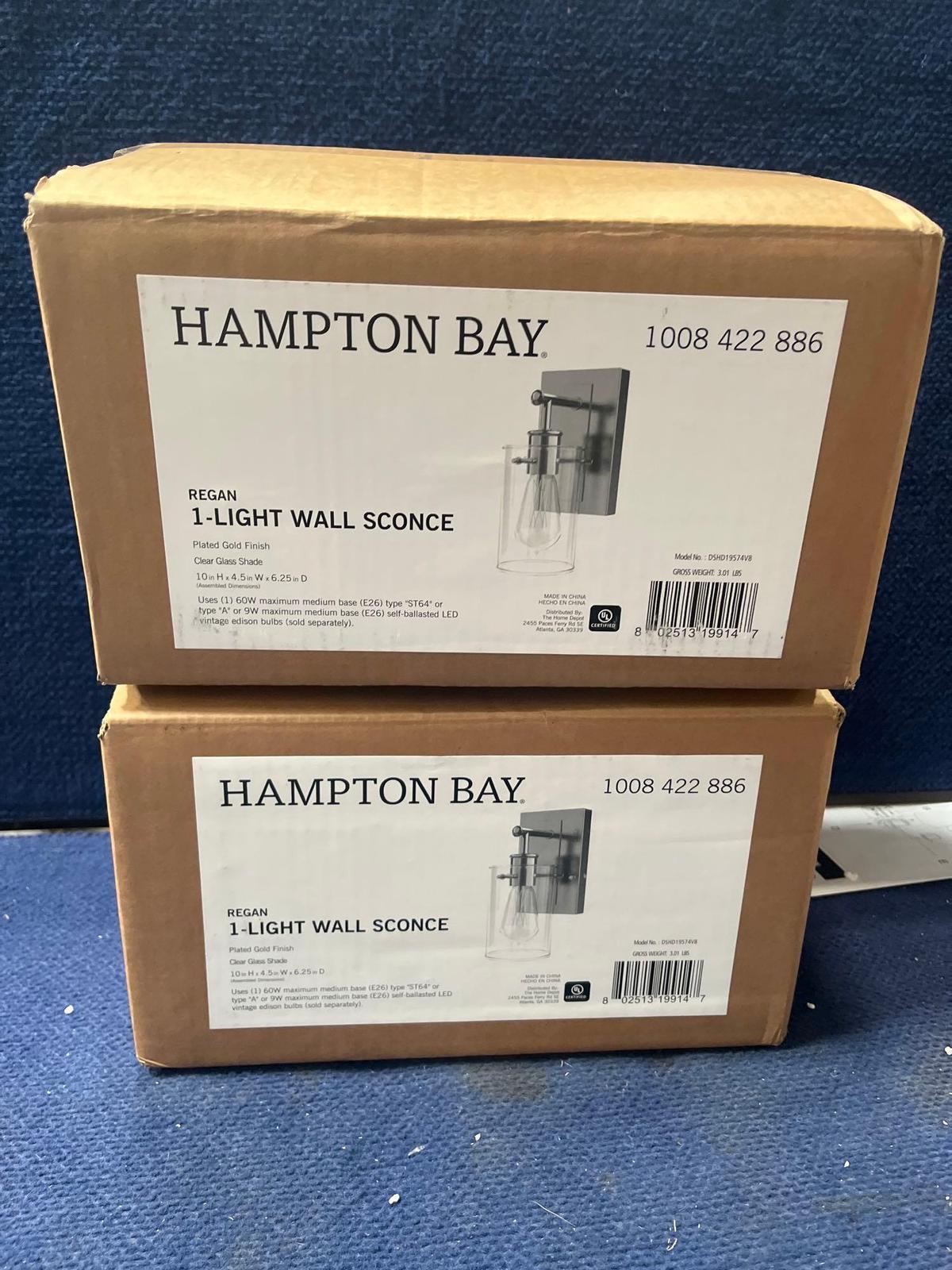 (2) Hampton Bay 1-Light Wall Sconce