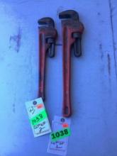 Lot of (2) Ridgid pipe wrenches