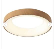18.5in 1-Light Modern Wood LED FlushMount Ceiling Light