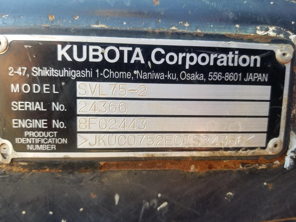 2014 Kubota Svl 75-2 Skid Steer