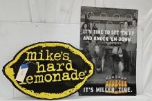 Mike's Hard Lemonade & Miller Beer Signs