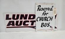Reserved For Church Bus Sign