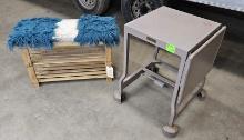 Metal Tiffany typing table and bench